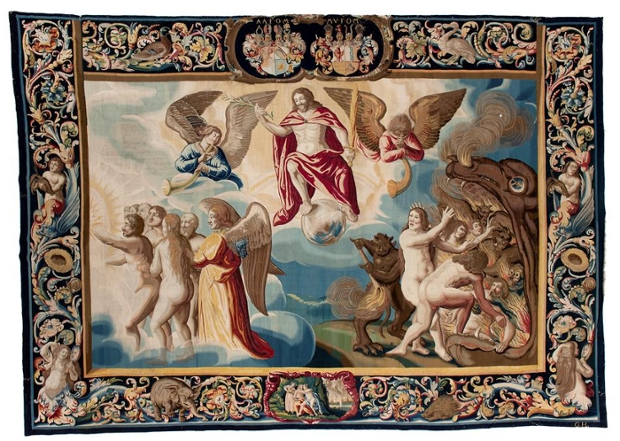 Workshop Tobias Schap after unknown designer, The Last Judgement, c. 1635. Wool and silk, 387 x 551 cm. Sweden, Skokloster Castle