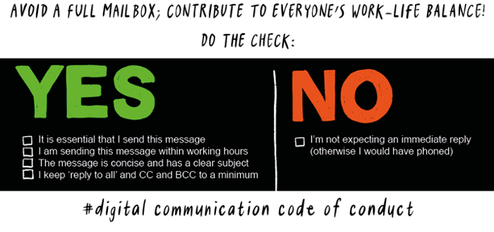 Emailbanner YES/NO Code of conduct. Click on the image to download the email banner (as PDF)