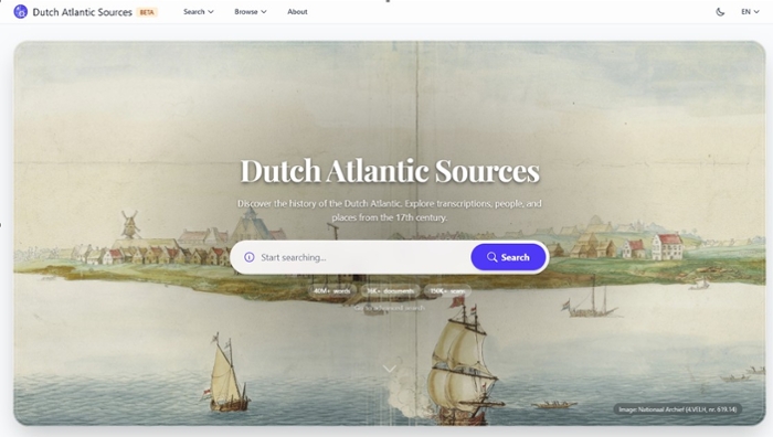 Image: Dutch Atlantic Sources (Beta) Homepage - Johan Visser