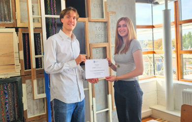 Assessor Roel Kwast with Rosemarijn Sterk