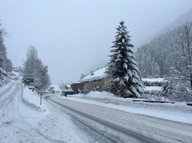 The road next to our apartment, hard to get through